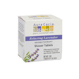Wholesale Aura Cacia Relxing Lavender Shower Tablets 3 Oz Box- Bulk