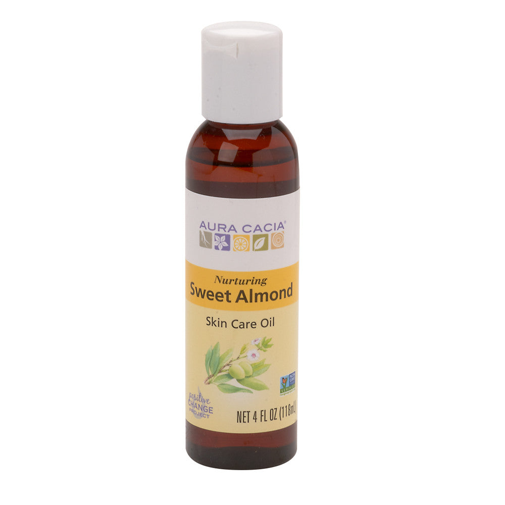 Aura Cacia Sweet Almond Skin Care Oil 4 Oz Bottle
