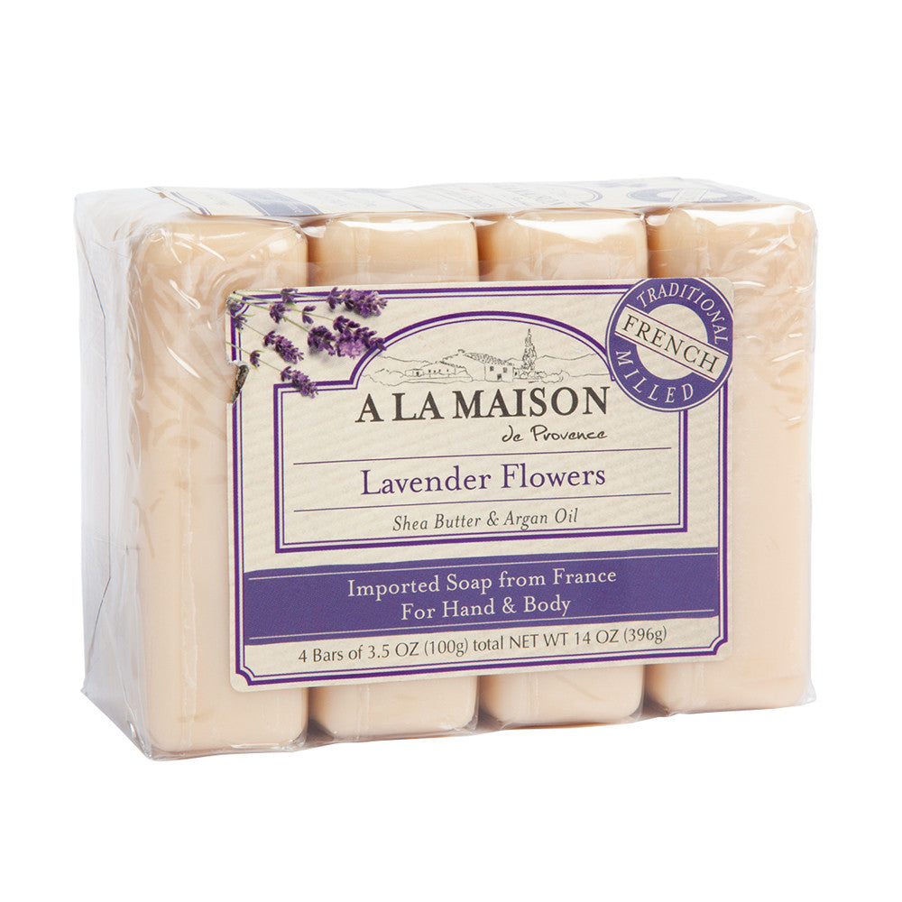 A La Maison Lavender Flowers 4 Value Pack 3.5 Oz Bars