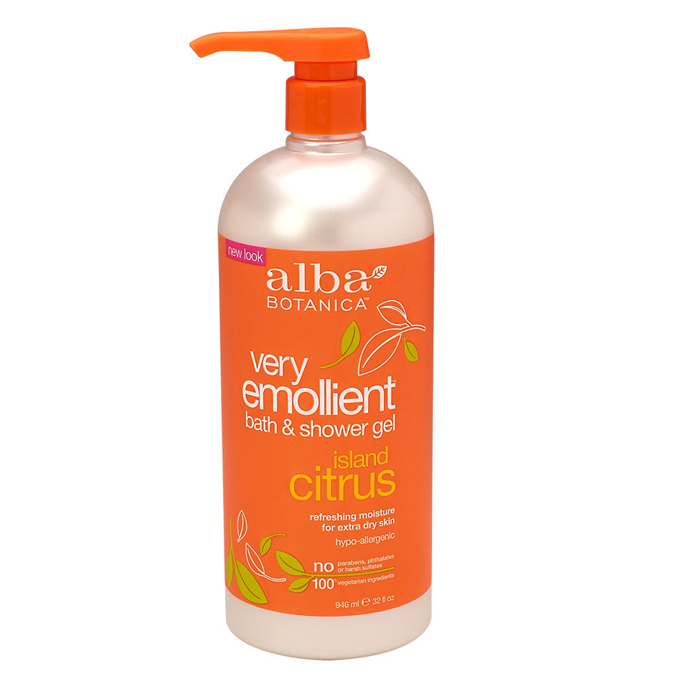 Alba Botanica Island Citrus Bath & Shower Gel 32 Oz Pump Bottle