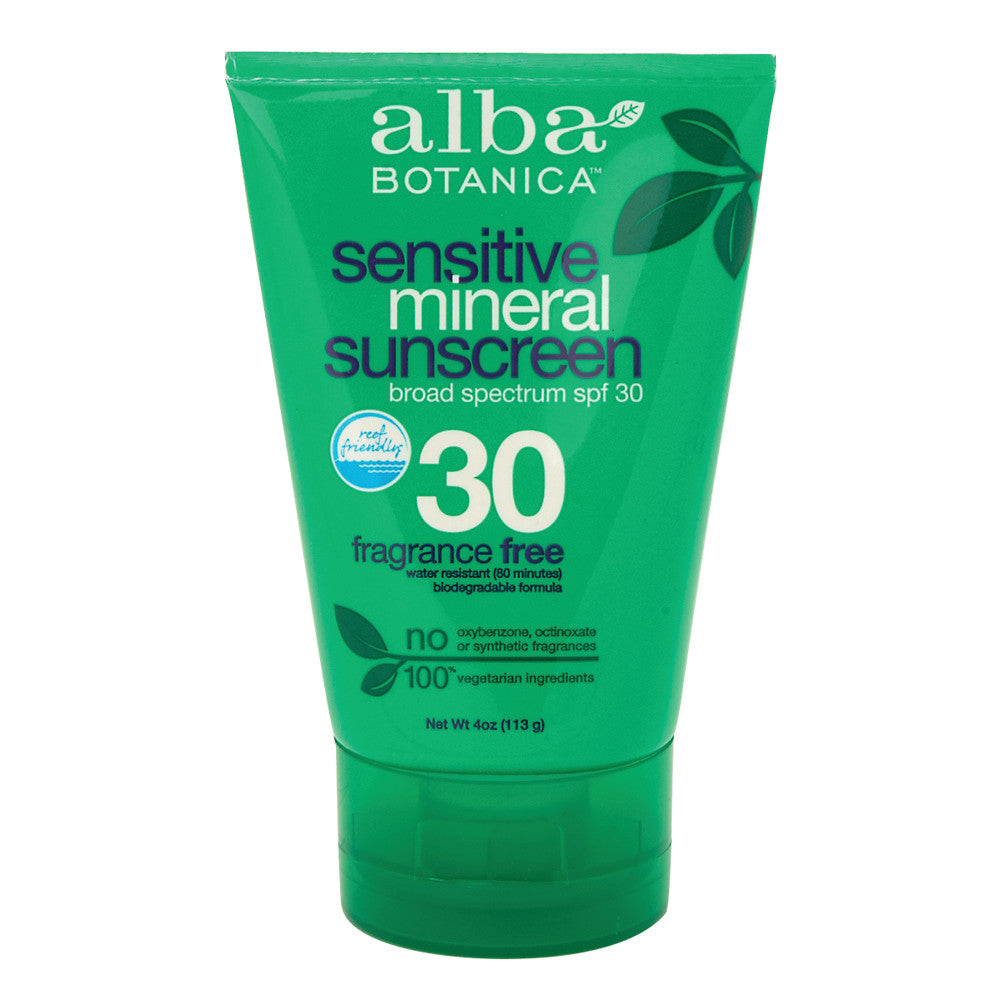 Alba Botanica Fragrance Free Mineral Sunscreen Spf 30 Tube