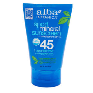 Wholesale Alba Botanica Sport Mineral Sunscreen Spf 45 4 Oz Tube Bulk