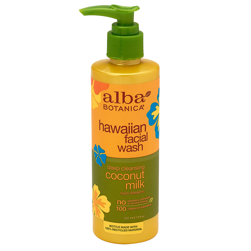 Alba Botanica Coconut Milk Facial Wash 8 Oz Pump Bottle