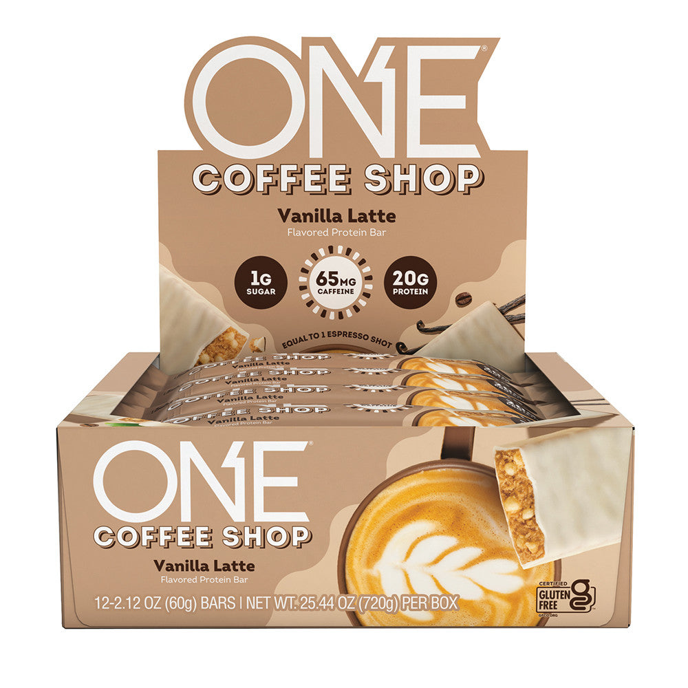Wholesale One Coffee Shop Vanilla Latte Protein Bar 2.12 Oz Bulk