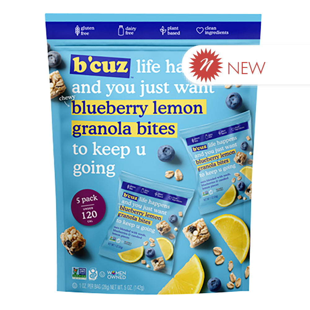 B'Cuz Blueberry Lemon Granola Bites 5 Oz Pouch