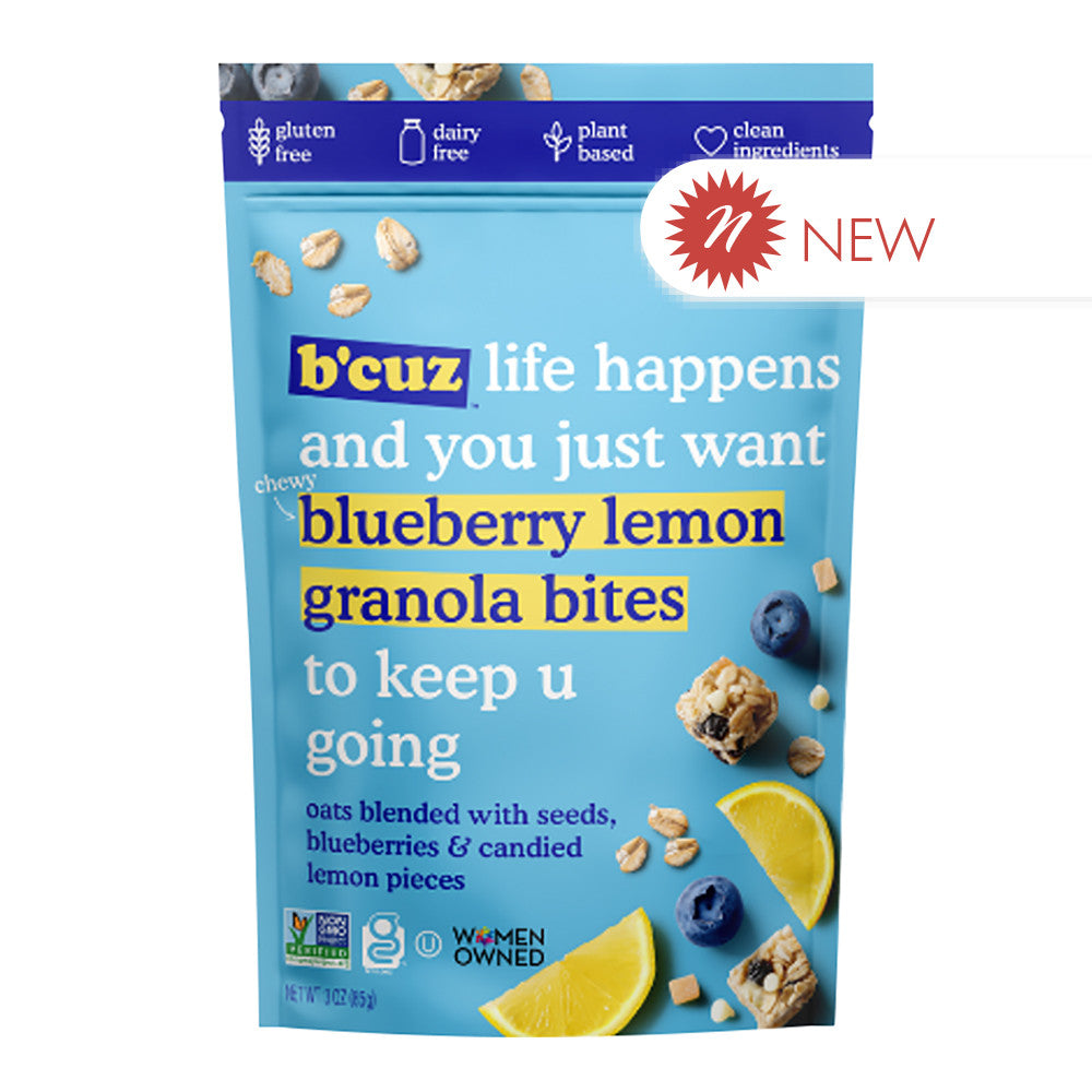 Wholesale B'Cuz Blueberry Lemon Granola Bites 3 Oz Pouch- Bulk