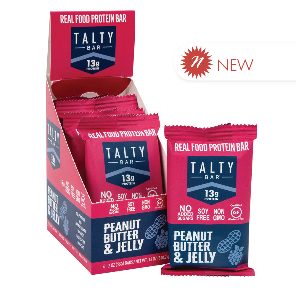 Wholesale Talty Bar Peanut Butter & Jelly Protein Bar 2 Oz Pouch Bulk