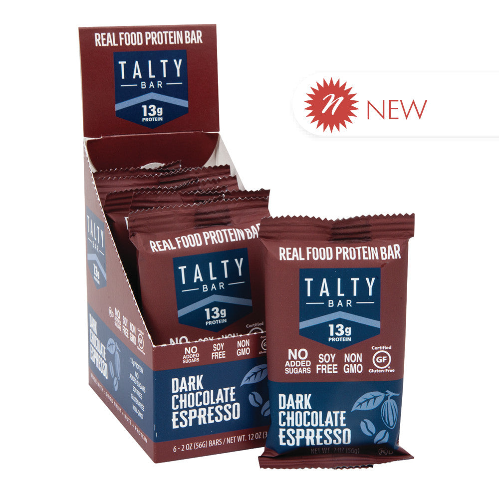 Wholesale Talty Bar Dark Chocolate Espresso Protein Bar 2 Oz Bulk