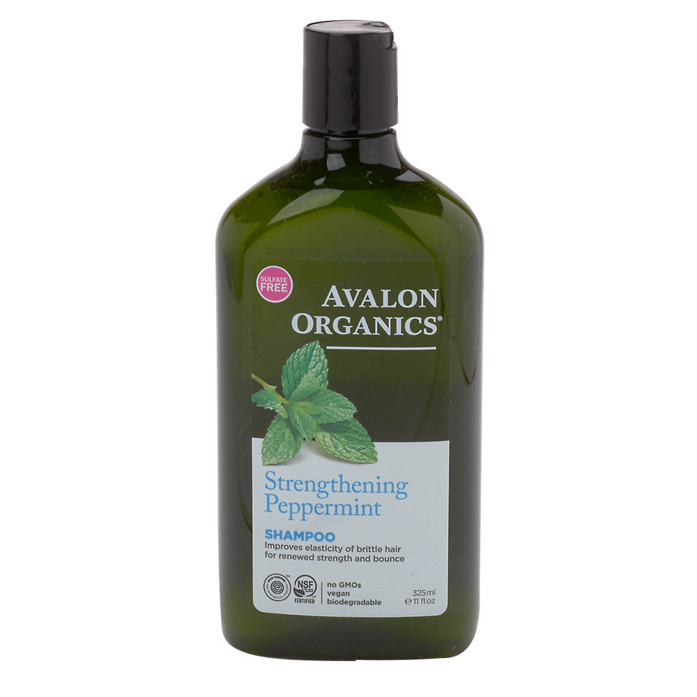 Avalon Organics Strengthening Peppermint Revitalize Shampoo 11 Oz Bottle