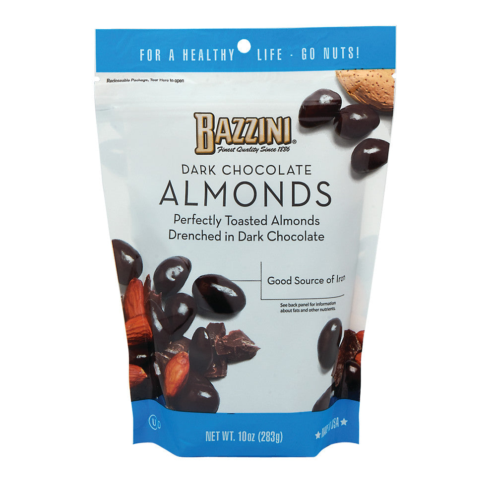 Wholesale Bazzini Dark Chocolate Almonds 10 Oz Pouch- Bulk