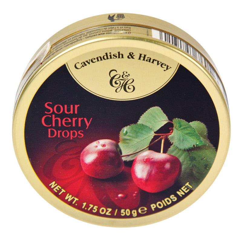 Wholesale Cavendish & Harvey Sour Cherry Drops 1.75 Oz Tin Bulk
