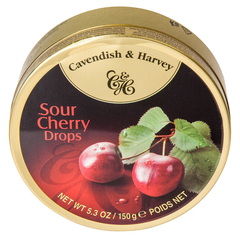 Wholesale Cavendish & Harvey Sour Cherry Drops 5.3 Oz Tin Bulk