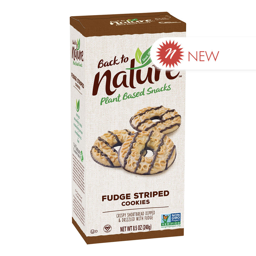 Back To Nature Fudge Striped Shortbread Cookies 8.5 Oz Box