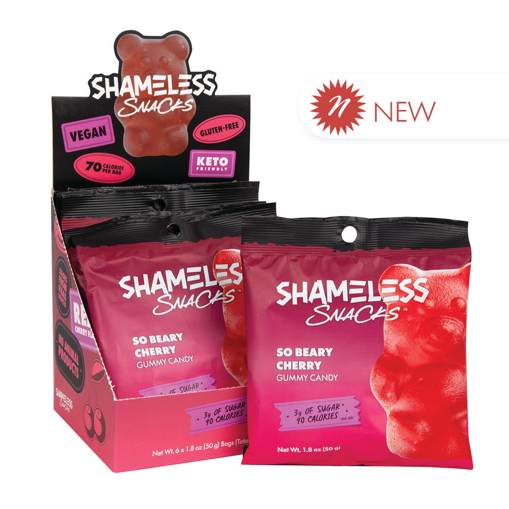 Wholesale Shameless Snacks Beary Cherry Gummy Candy 1.08 Oz Bag Bulk
