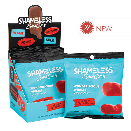 Wholesale Shameless Snacks Wunderlicious Whales Gummy Candy 1.08 Oz Bag- Bulk