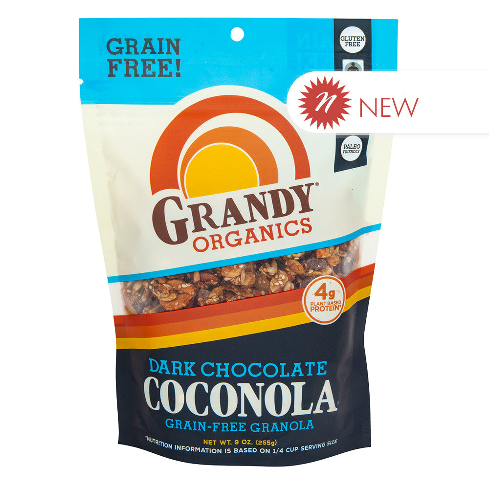 Grandy Organics Dark Chocolate Coconola Grain-Free Granola 9 Oz Pouch