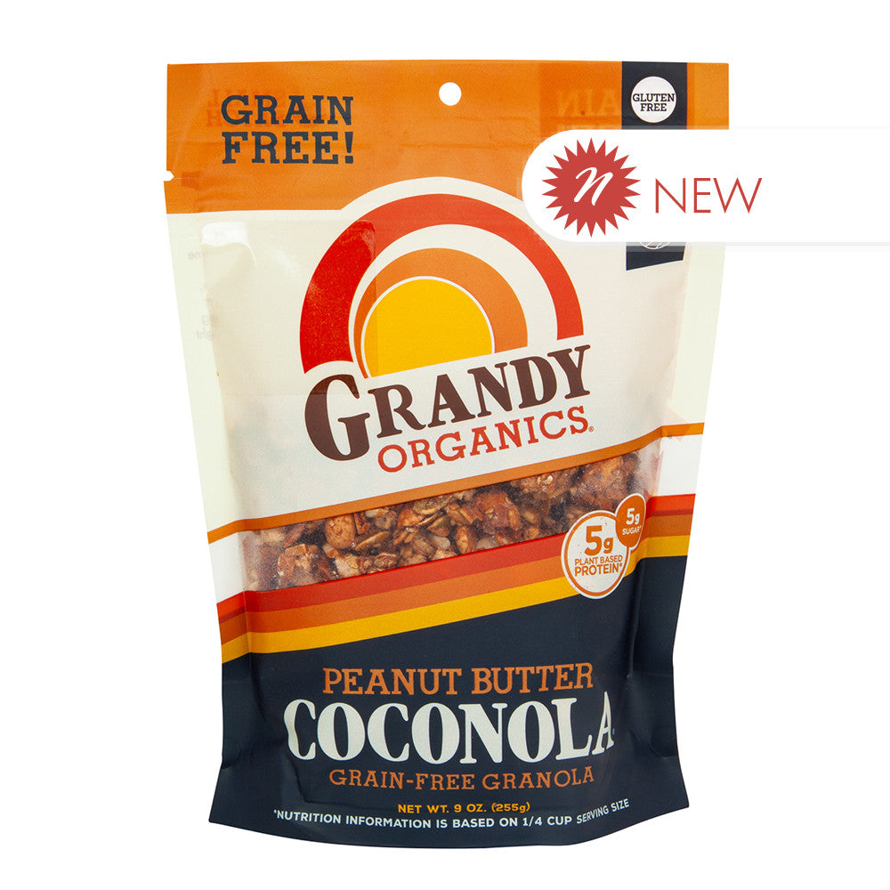 Grandy Organics Peanut Butter Coconola Granola 9 Oz Pouch