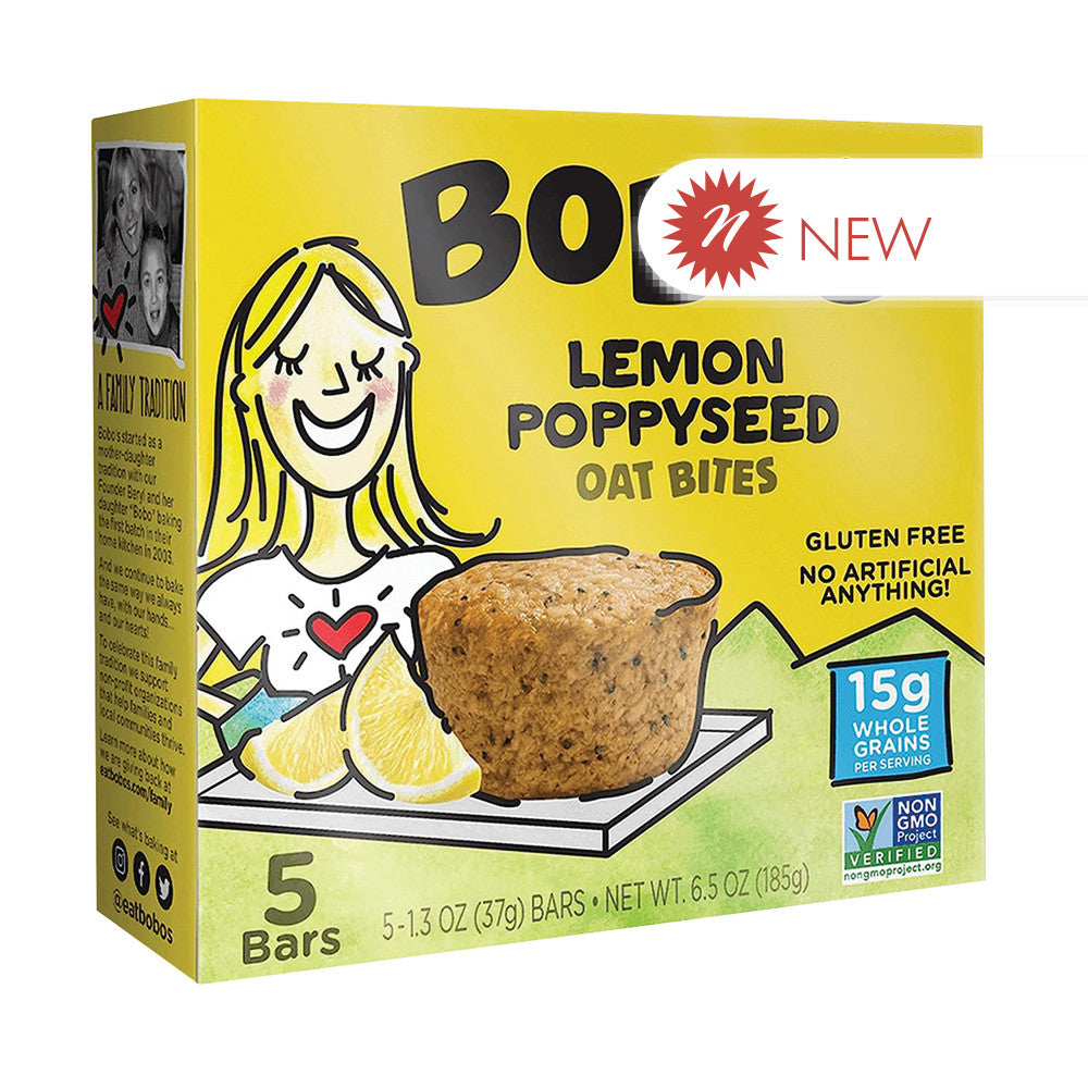 Wholesale Bobo'S Lemon Poppyseed Oat Bites 6.5 Oz Box Bulk