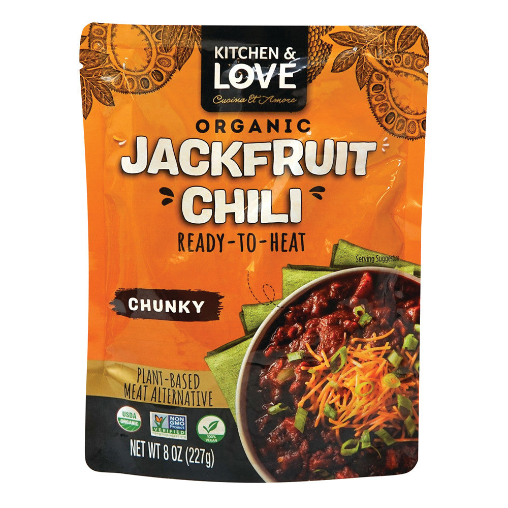 Wholesale Kitchen & Love Organic Jackfruit Chili Chunky 8 Oz Pouch Bulk