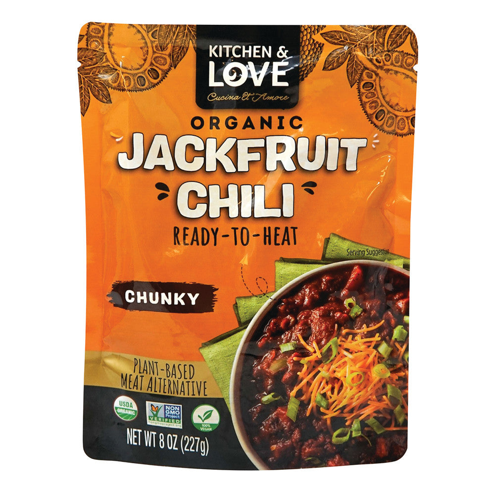 Wholesale Kitchen & Love Organic Jackfruit Chili Chunky 8 Oz Pouch- Bulk