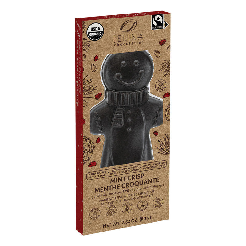 Wholesale Jelina Dark Chocolate Gingerbread Man Free Trade 2.8 Oz Bulk