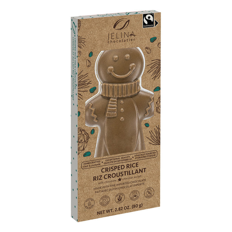 Wholesale Jelina Milk Chocolate Gingerbread Man Free Trade 2.8 Oz Bulk