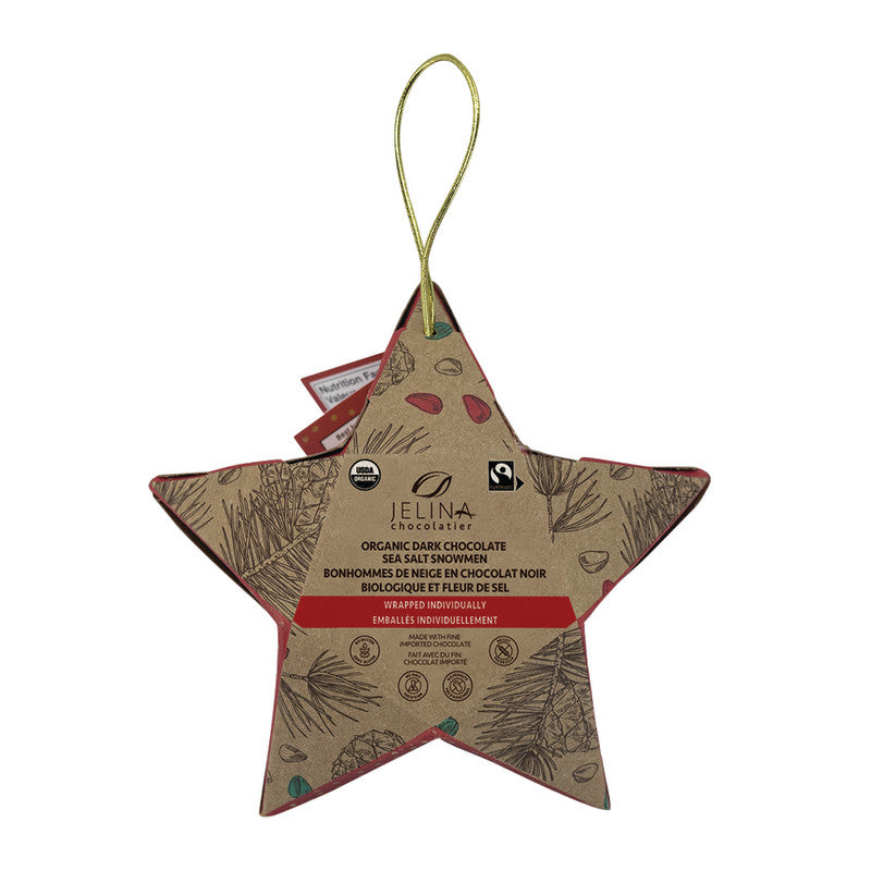 Wholesale Jelina Fair Trade Star Ornament With Chocolate Snowmen 3.52 Oz Bulk