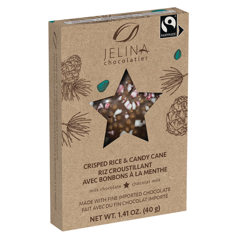 Wholesale Jelina Milk Chocolate Crisp & Candy Cane Mini Bark Bar 1.41 Oz Box Bulk