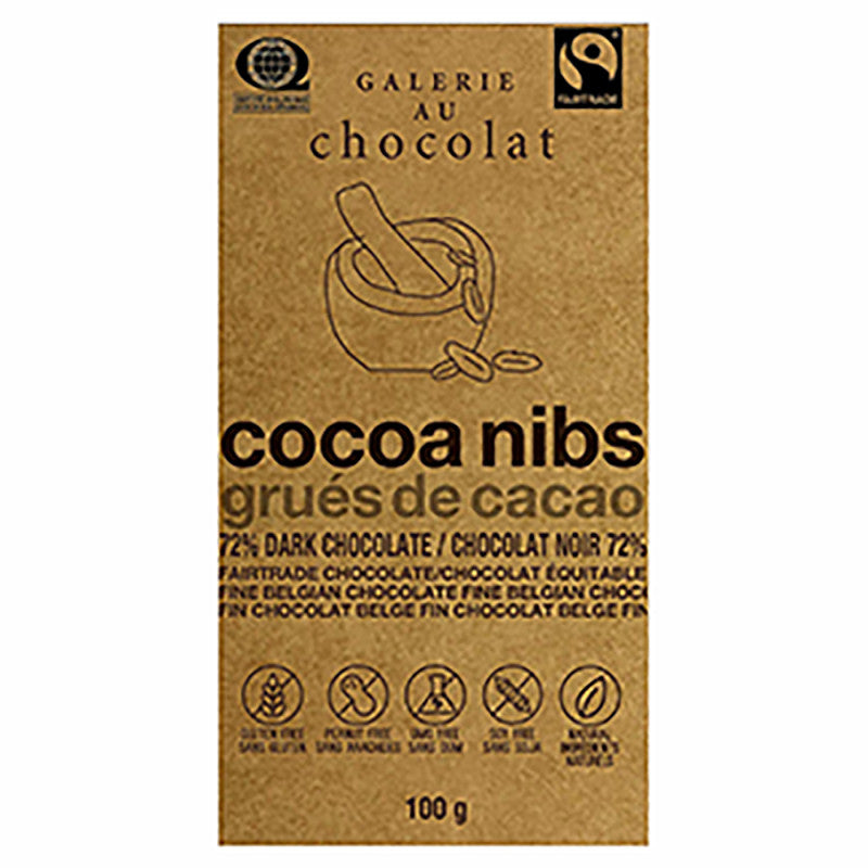 Wholesale Jelina 72% Dark Chocolate Cocoa Nibs 3.52 Oz Bar Bulk