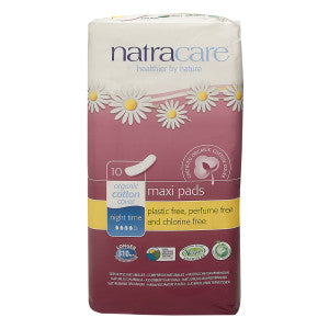 Wholesale Natracare Night Time Maxi Pads 10 Ct Pack- Bulk
