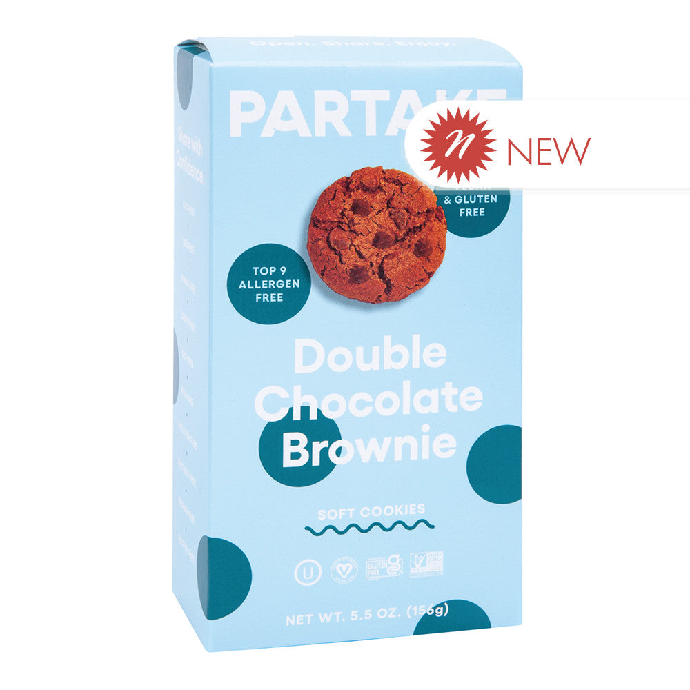 Wholesale Partake Double Chocolate Brownie Soft Cookies 5.5 Oz Box Bulk