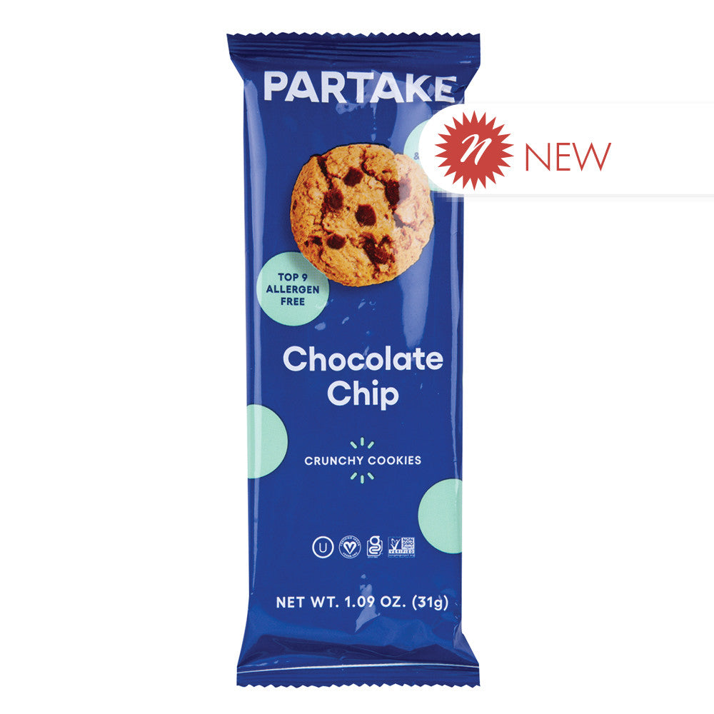 Wholesale Partake Chocolate Chip Crunchy Cookies 1.09 Oz Bulk