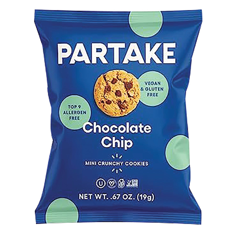 Wholesale Partake Chocolate Chip Crunchy Cookies 0.67 Oz Bulk