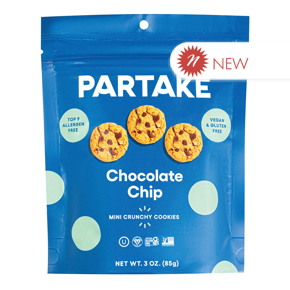 Wholesale Partake - Mini Crunchy Chocolate Chip Cookie Pouch - 3Oz Bulk