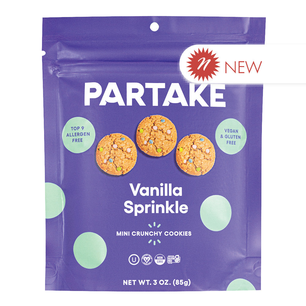 Wholesale Partake - Mini Crunchy Vanilla Sprnkl Cook Pouch - 3Oz Bulk
