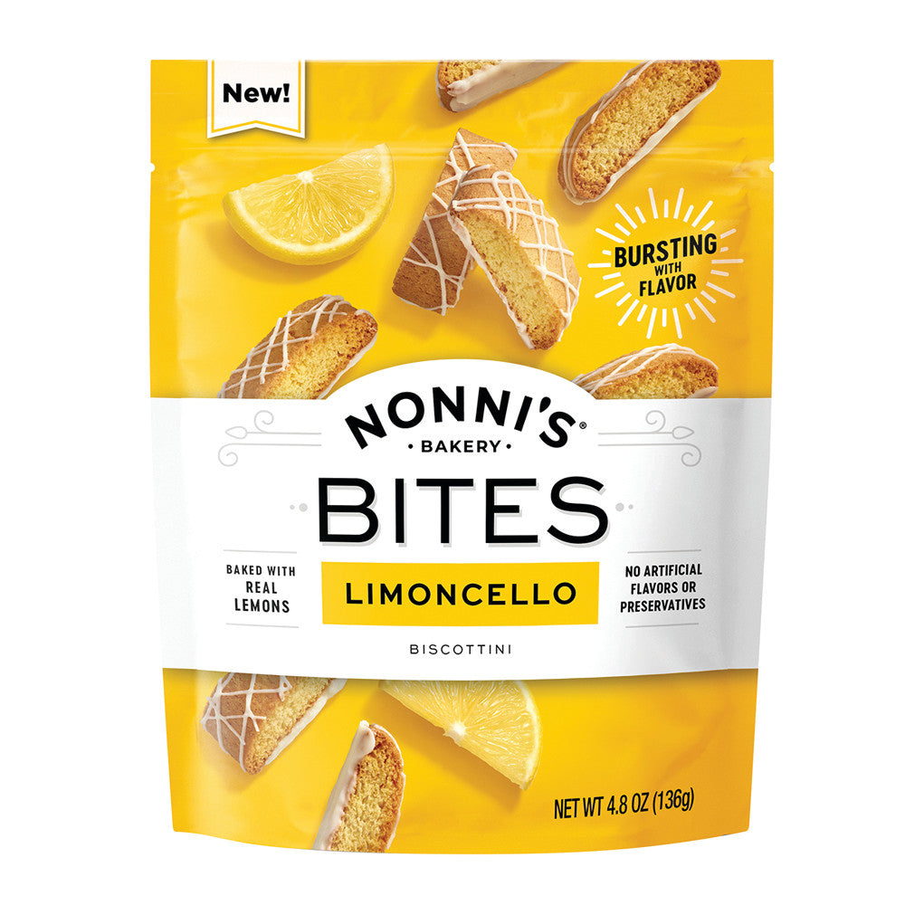 Wholesale Nonni'S Biscottini Bites Limoncello 4.8 Oz Pouch Bulk