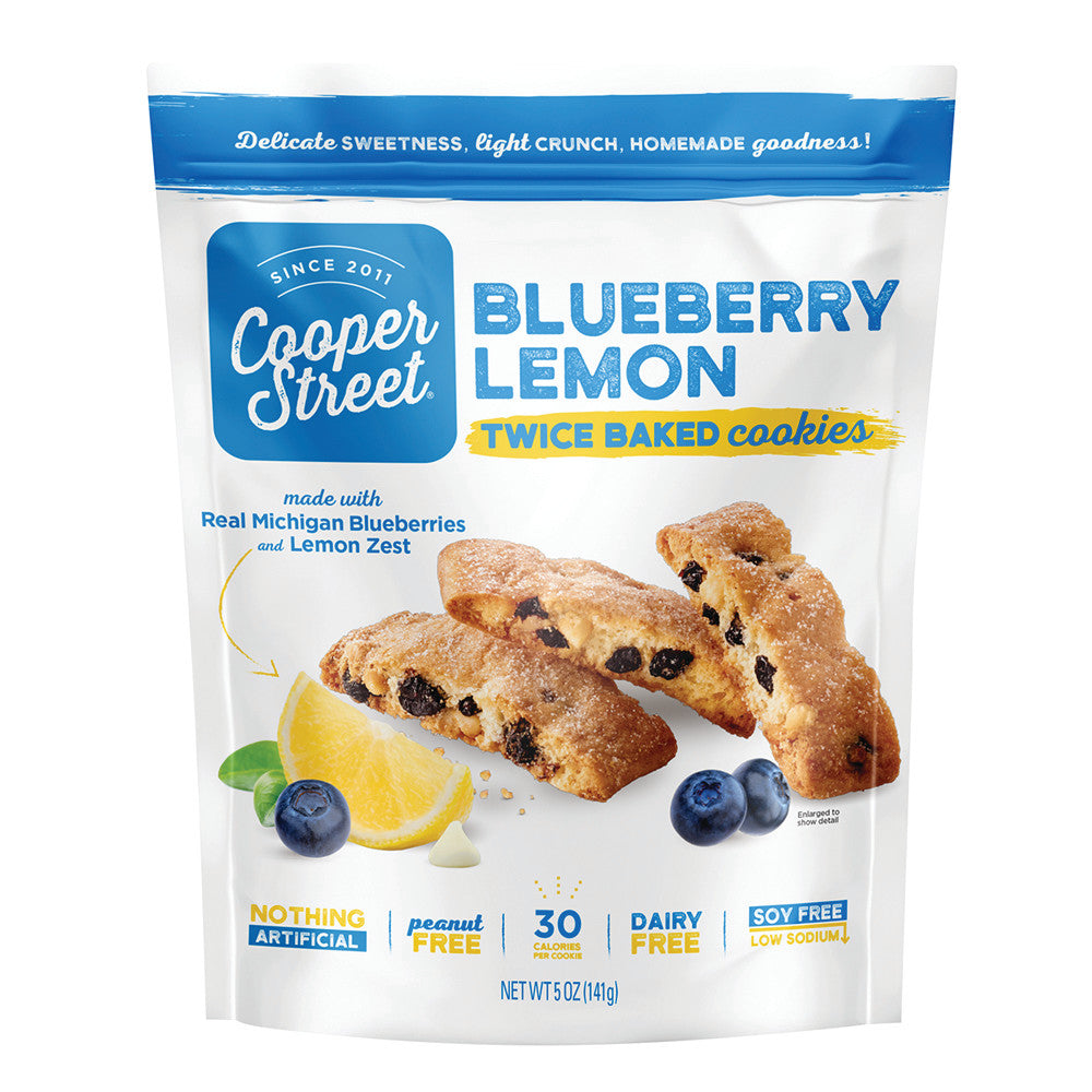 Wholesale Cooper Street Blueberry Lemon Twice Baked Cookies 5 Oz Pouch Bulk