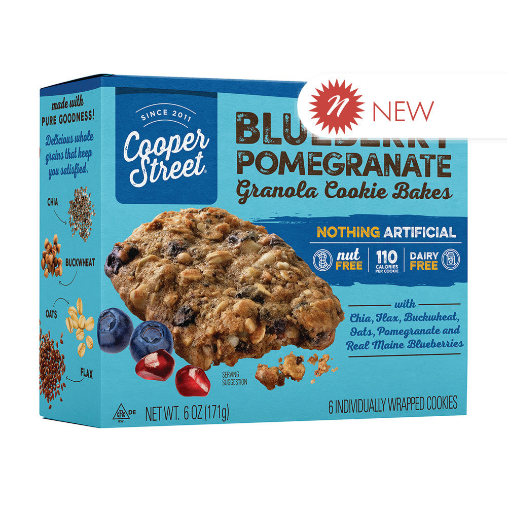 Wholesale Cooper Street Blueberry Pomegranate Granola Cookie Bakes 6 Oz 6 Ct Box- Bulk