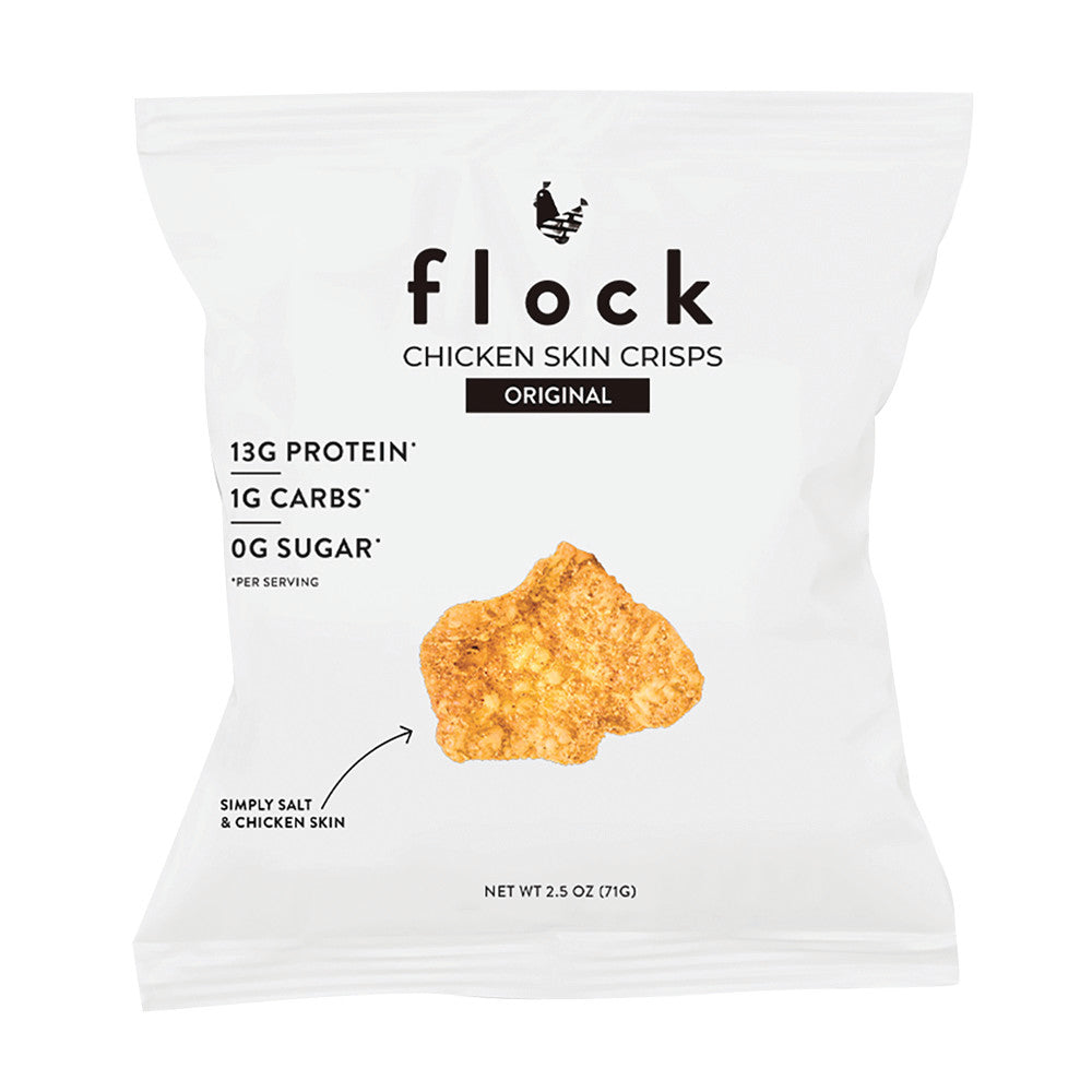 Wholesale Flock Chicken Skin Crisps Original 2.5 Oz Bag- Bulk