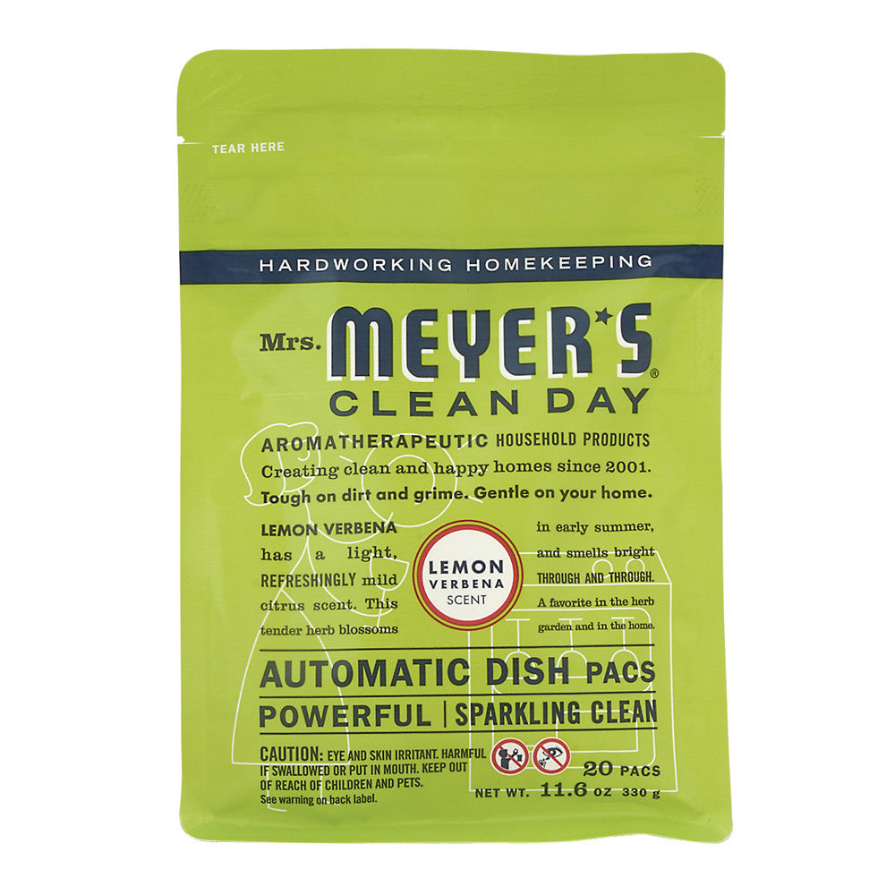 Mrs. Meyer'S Lemon-Verbena Automatic Dishwasher Packs 12.7 Oz Pouch