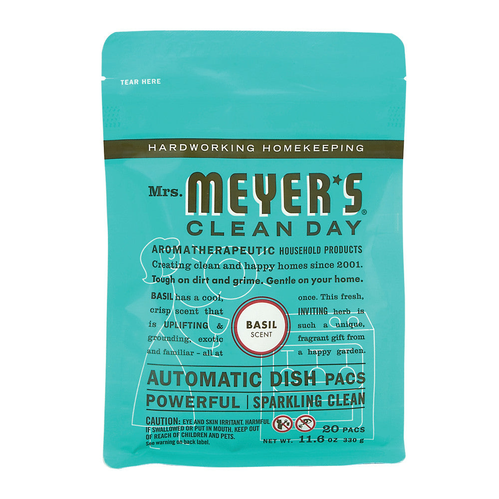 Wholesale Mrs. Meyer'S Basil Automatic Dishwasher Packs 12.7 Oz Pouch- Bulk