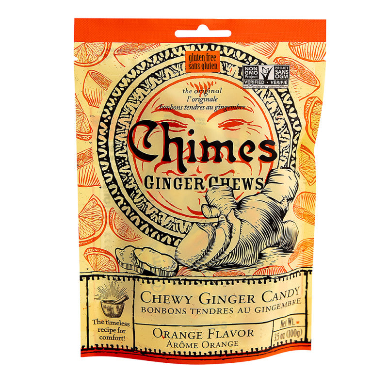 Wholesale Chimes Orange Ginger Chews 3.5 Oz Peg Bag Bulk