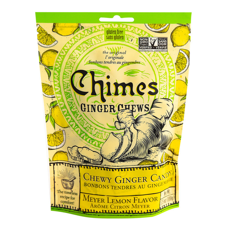 Wholesale Chimes Meyer Lemon Ginger Chews 3.5 Oz Pouch Bulk