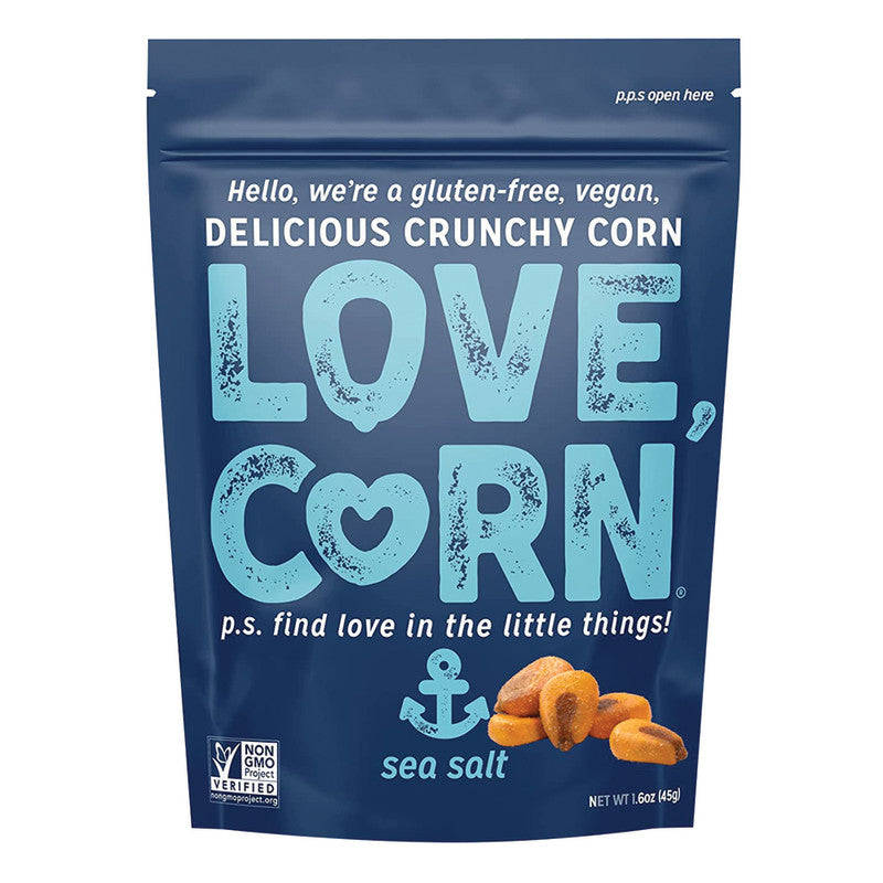 Wholesale Love Corn Sea Salt 1.6 Oz Pouch - 10ct Case Bulk