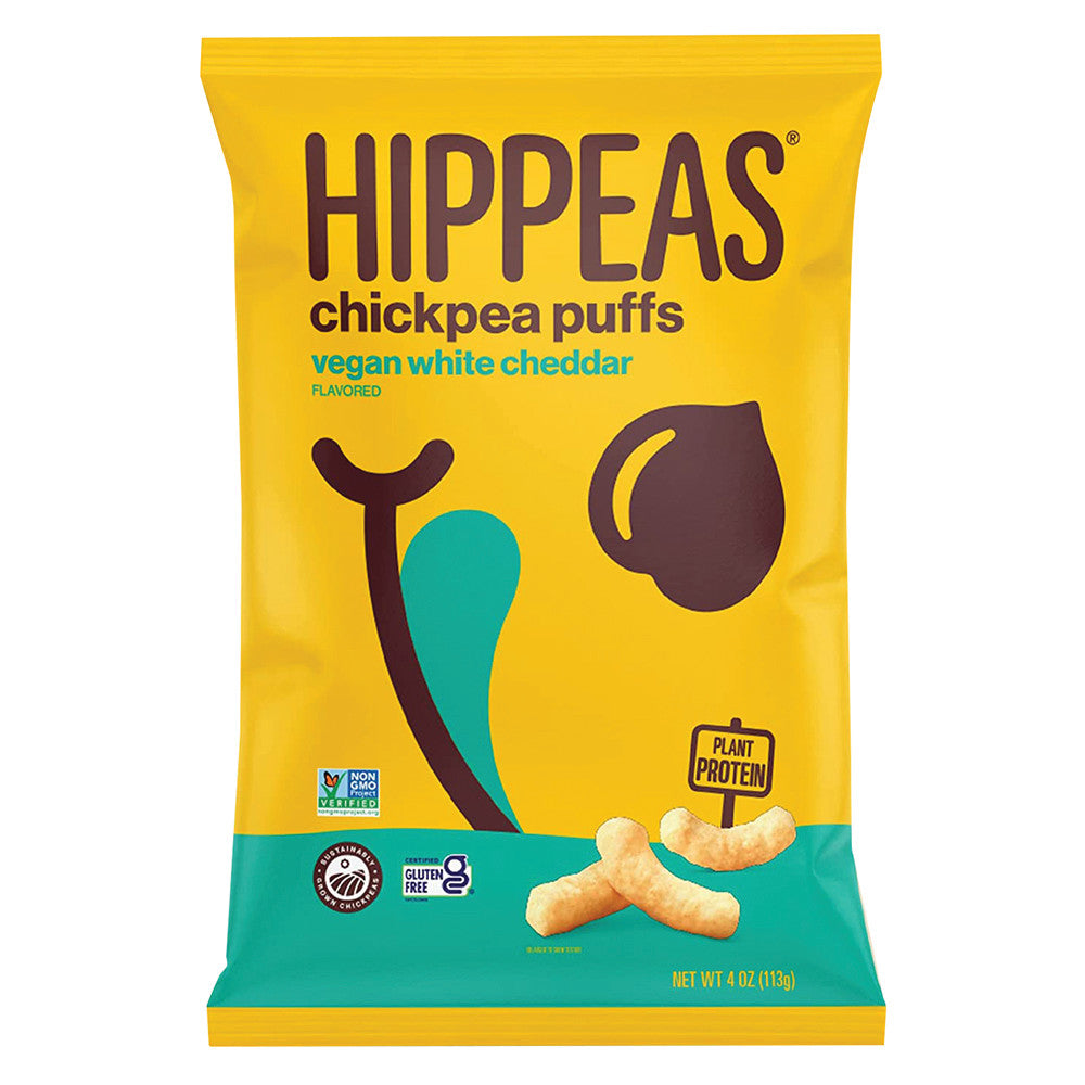 Wholesale Hippeas Vegan White Cheddar Chickpea Puffs 4 Oz Bag- Bulk