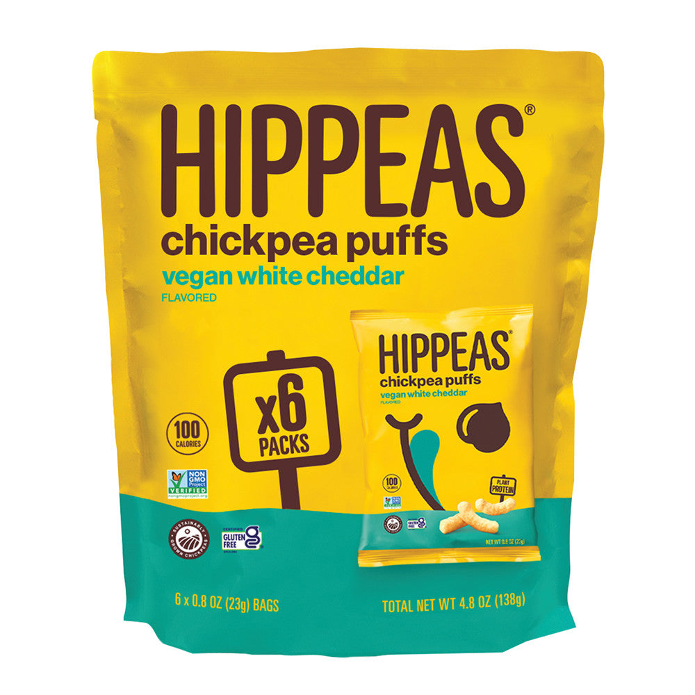 Wholesale Hippeas Vegan White Cheddar 4.8 Oz Pouch-12ct Case Bulk