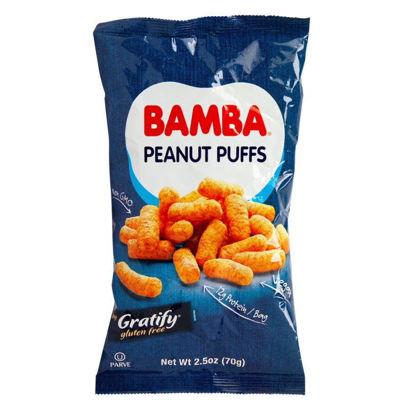 Wholesale Gratify Bamba Peanut Puffs 2.5 Oz Bag - 12ct Case Bulk