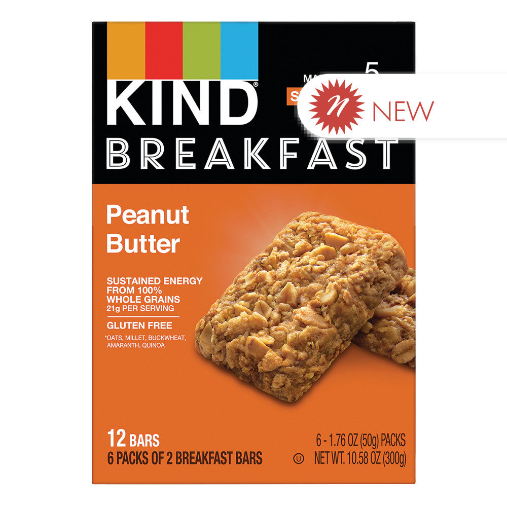 Wholesale Kind Breakfast Bar Peanut Butter 10.58 Oz 6 Ct-5ct Case Bulk