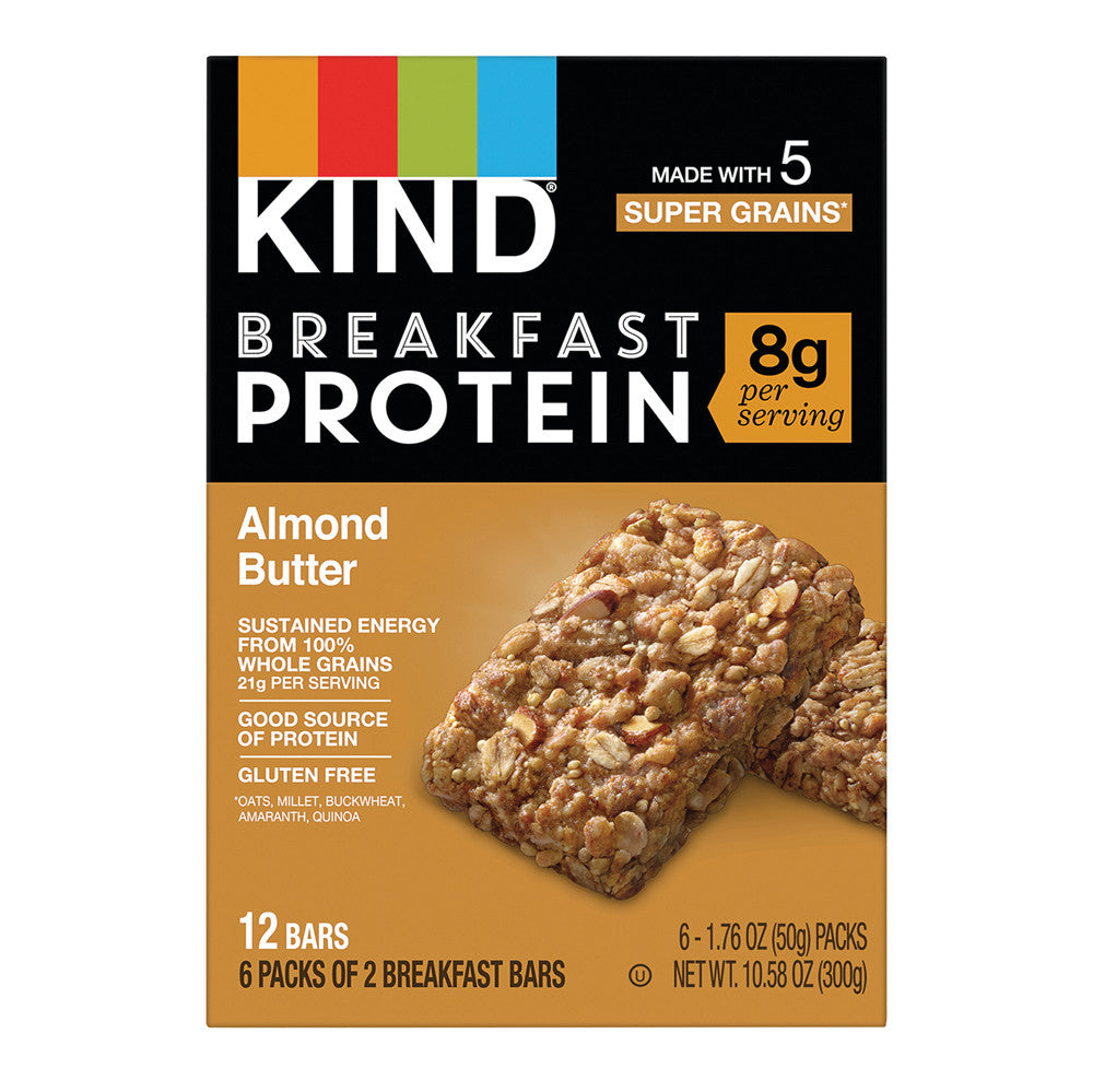 Wholesale Kind Breakfast Bar Protein Almond Butter 6 Ct 10.58 Oz Box- Bulk