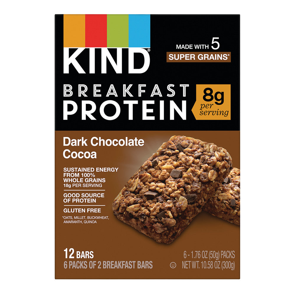 Wholesale Kind Breakfast Bar Protein Dark Chocolate Cocoa 10.58 Oz 6 Ct-5ct Case Bulk